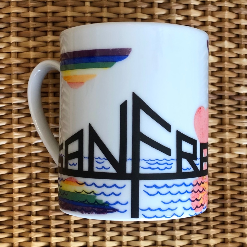 San Francisco Rainbow Hearts Golden Gate Mug